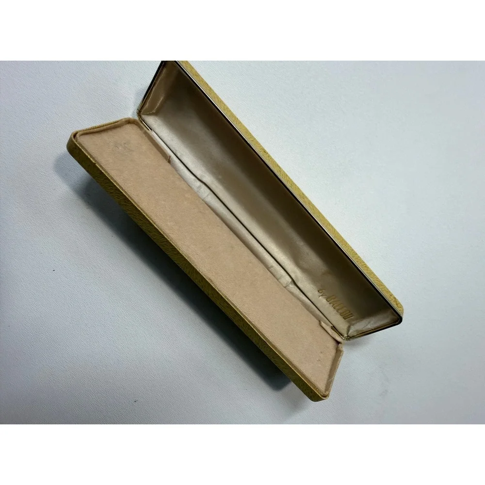 Vintage Ballou Jewelry Box Mustard Yellow Textured Hard Shell Display Case